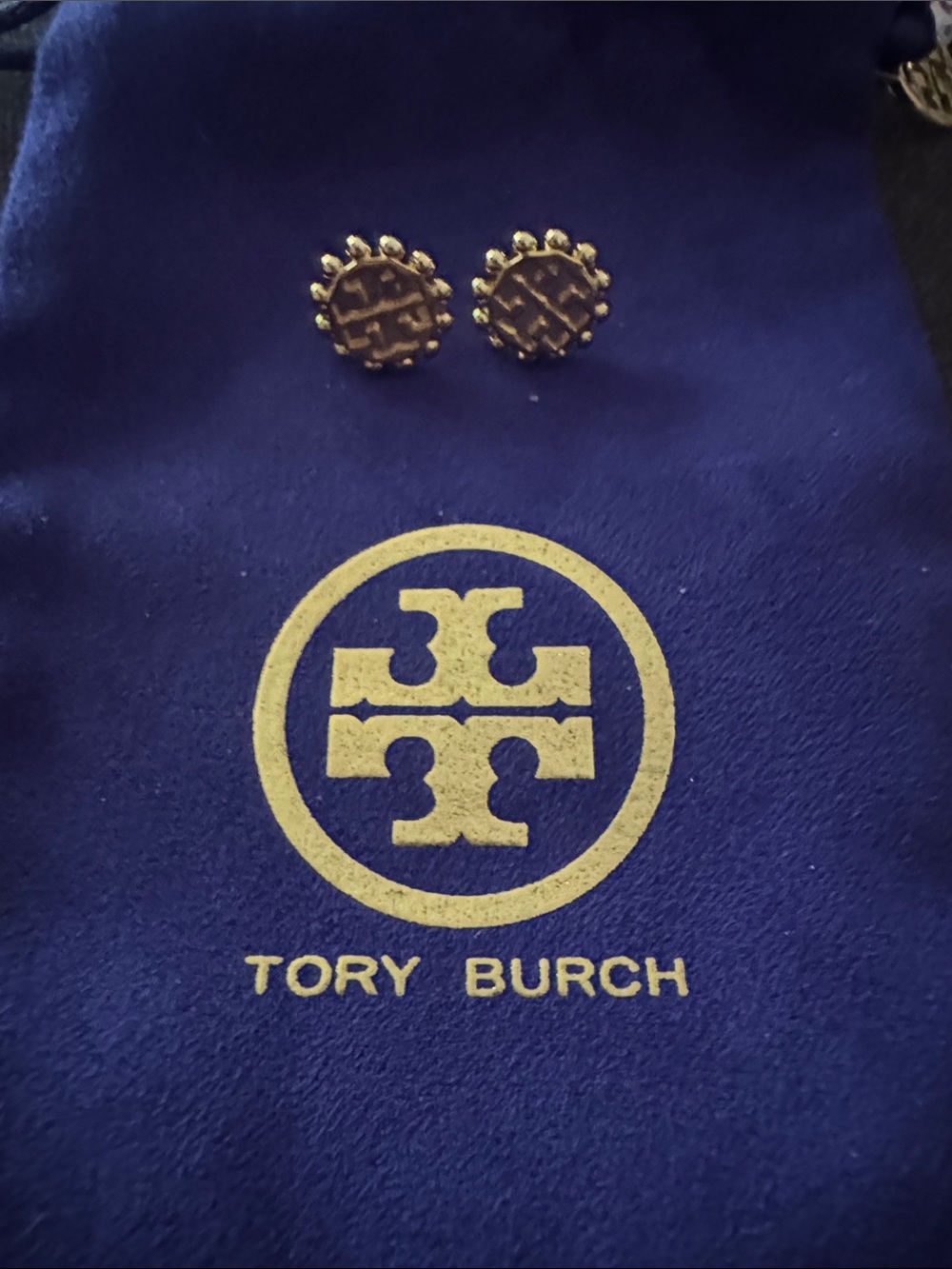 Tory Burch • small gold hexagon push back post earrings NEW $98 - Picture 1 of 3